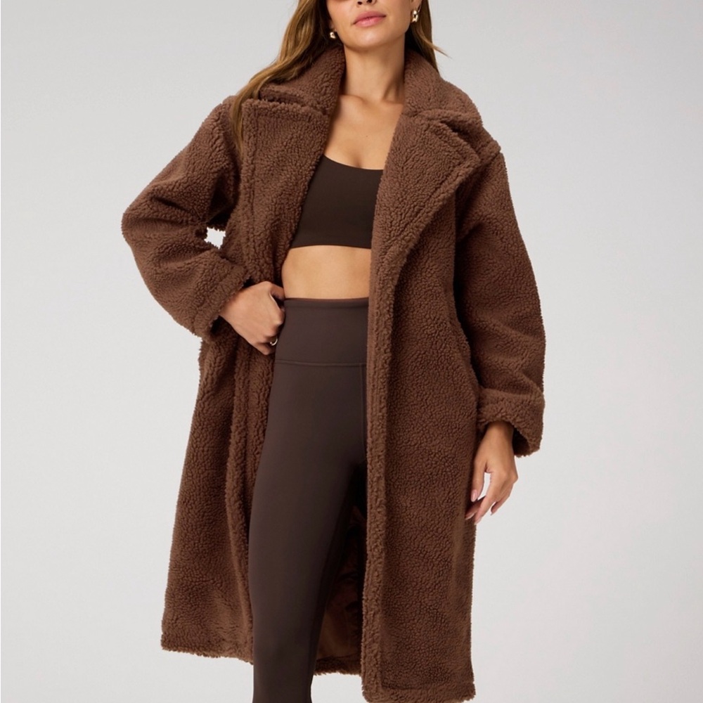 Fabletics Warm Brown Teddy Jacket - image 3